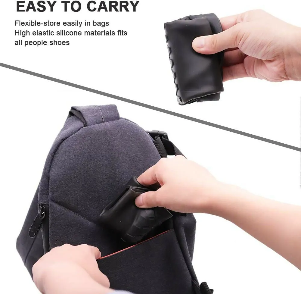 Silicone Shoe Covers – Waterproof, Reusable & Easy to Carry (Black, Free Size)