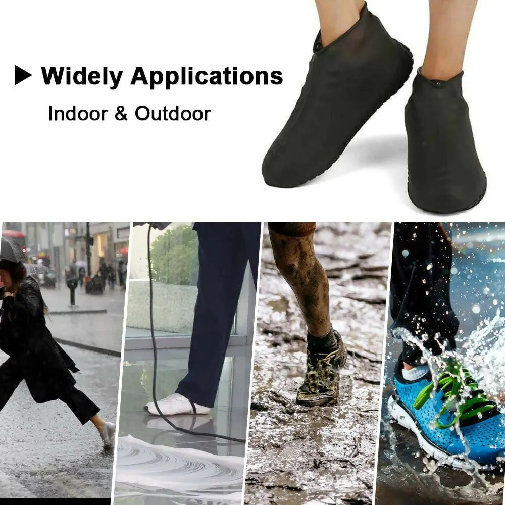 Silicone Shoe Covers – Waterproof, Reusable & Easy to Carry (Black, Free Size)