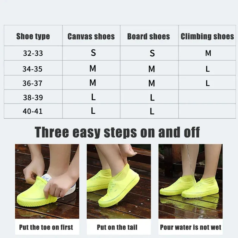 Silicone Waterproof Anti-Slip Shoe Covers for Outdoors