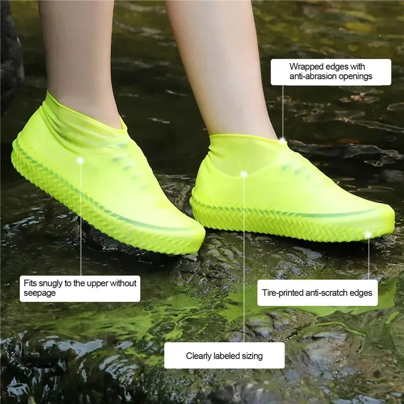 Silicone Waterproof Anti-Slip Shoe Covers for Outdoors