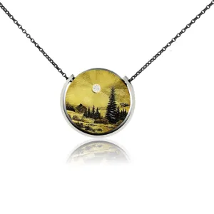 Silver, 18K Gold, & Nugget Gold Rocky Mountain Memory Scene