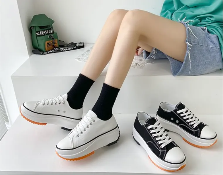 sizes Women Orthopedic Low-Top Canvas Platform Sneakers