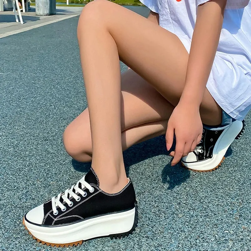 sizes Women Orthopedic Low-Top Canvas Platform Sneakers