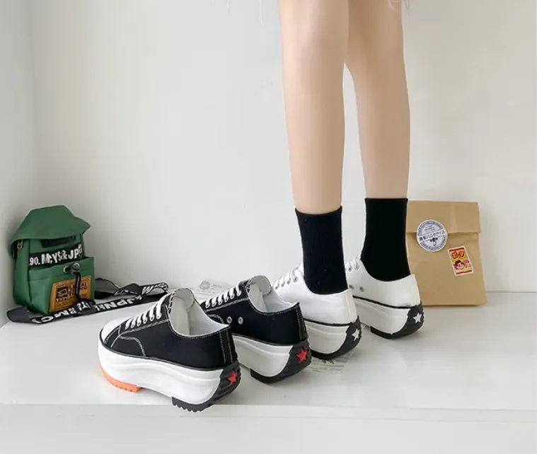 sizes Women Orthopedic Low-Top Canvas Platform Sneakers
