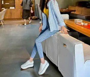sizes Women Orthopedic Low-Top Canvas Platform Sneakers