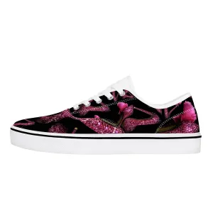 Skate Shoes - White/Black 'Pink crystals shoes'