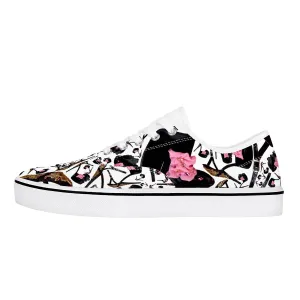Skate Shoes - White/Black 'Pink gold sandals'