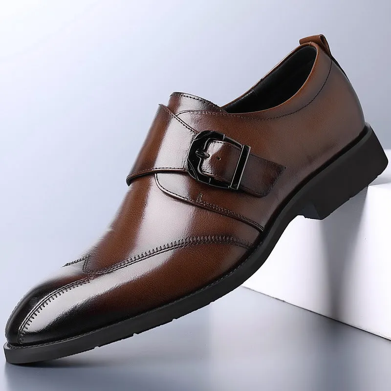 Slip-on casual leather shoes