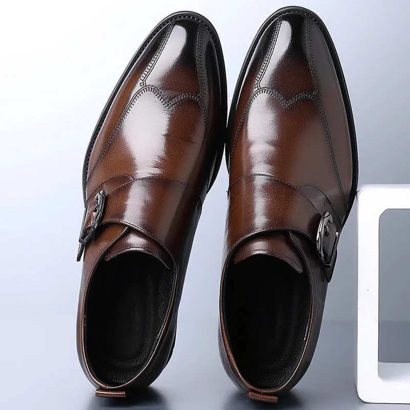 Slip-on casual leather shoes