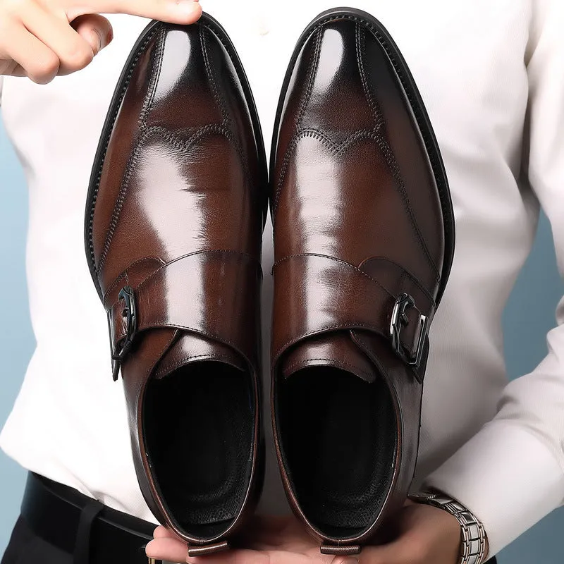 Slip-on casual leather shoes
