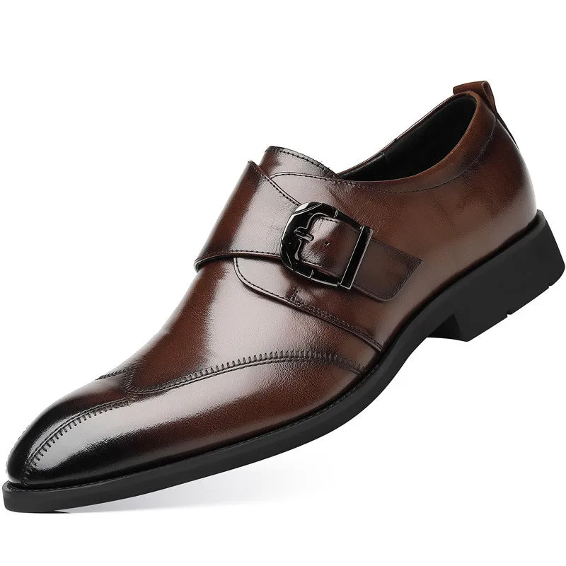 Slip-on casual leather shoes
