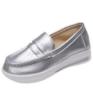 Snake Print Flat Shoes