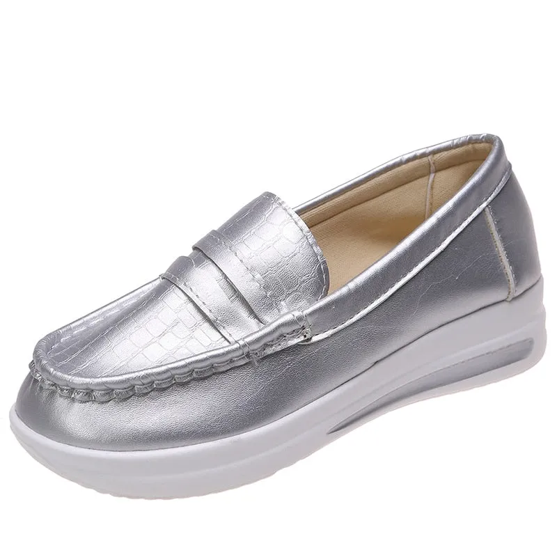 Snake Print Flat Shoes