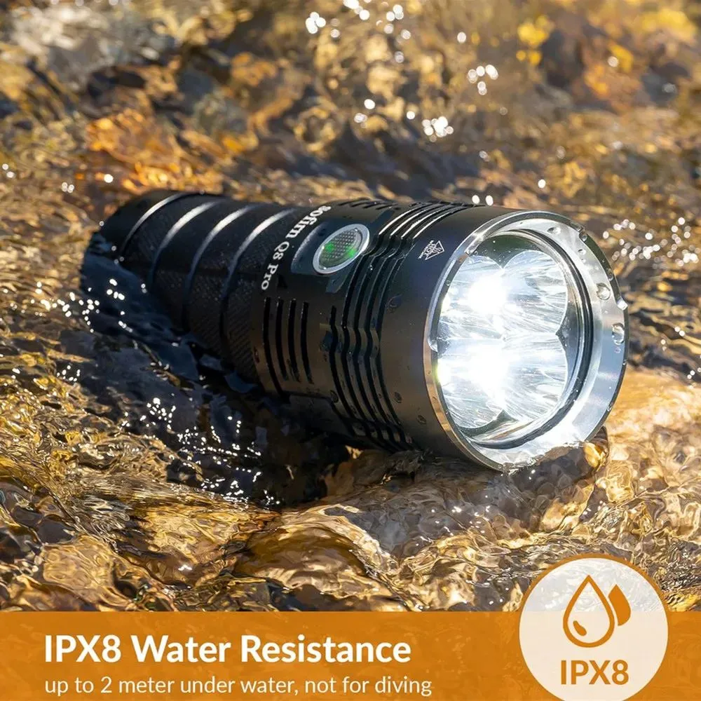 Sofirn Q8 Pro Powerful 11000 Lumen Built-in USB-C Rechargeale Port with 4* XHP50.2 LEDs Flashlight Torch