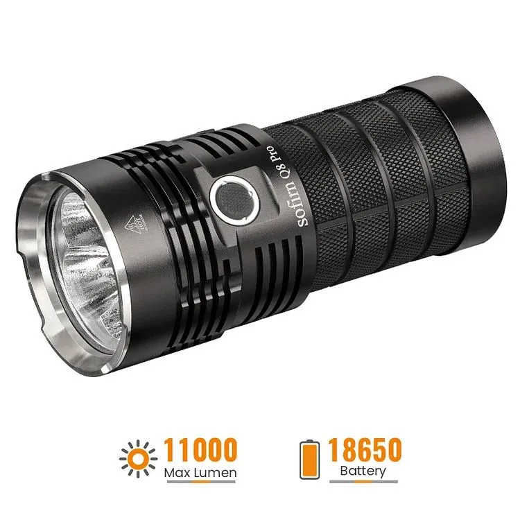 Sofirn Q8 Pro Powerful 11000 Lumen Built-in USB-C Rechargeale Port with 4* XHP50.2 LEDs Flashlight Torch
