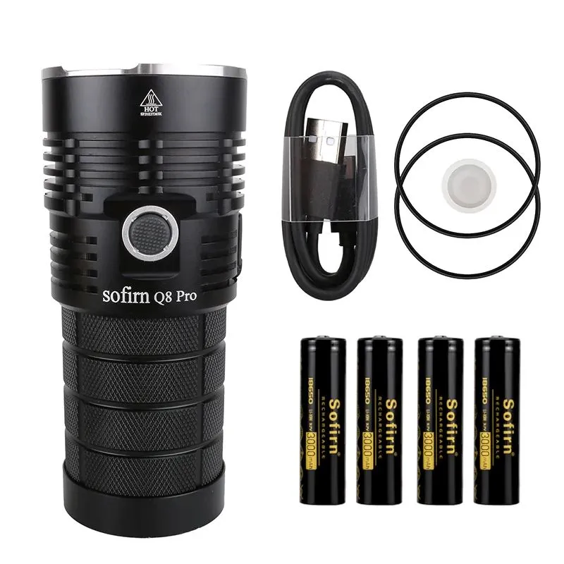Sofirn Q8 Pro Powerful 11000 Lumen Built-in USB-C Rechargeale Port with 4* XHP50.2 LEDs Flashlight Torch