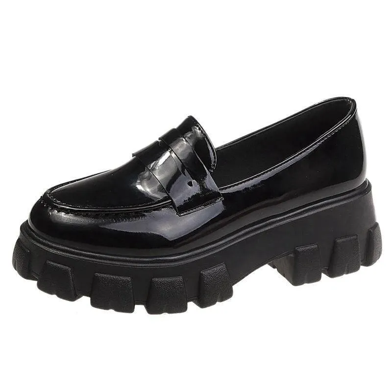 Spring And Autumn Thick-heeled All-match Lazy One-foot Loafers
