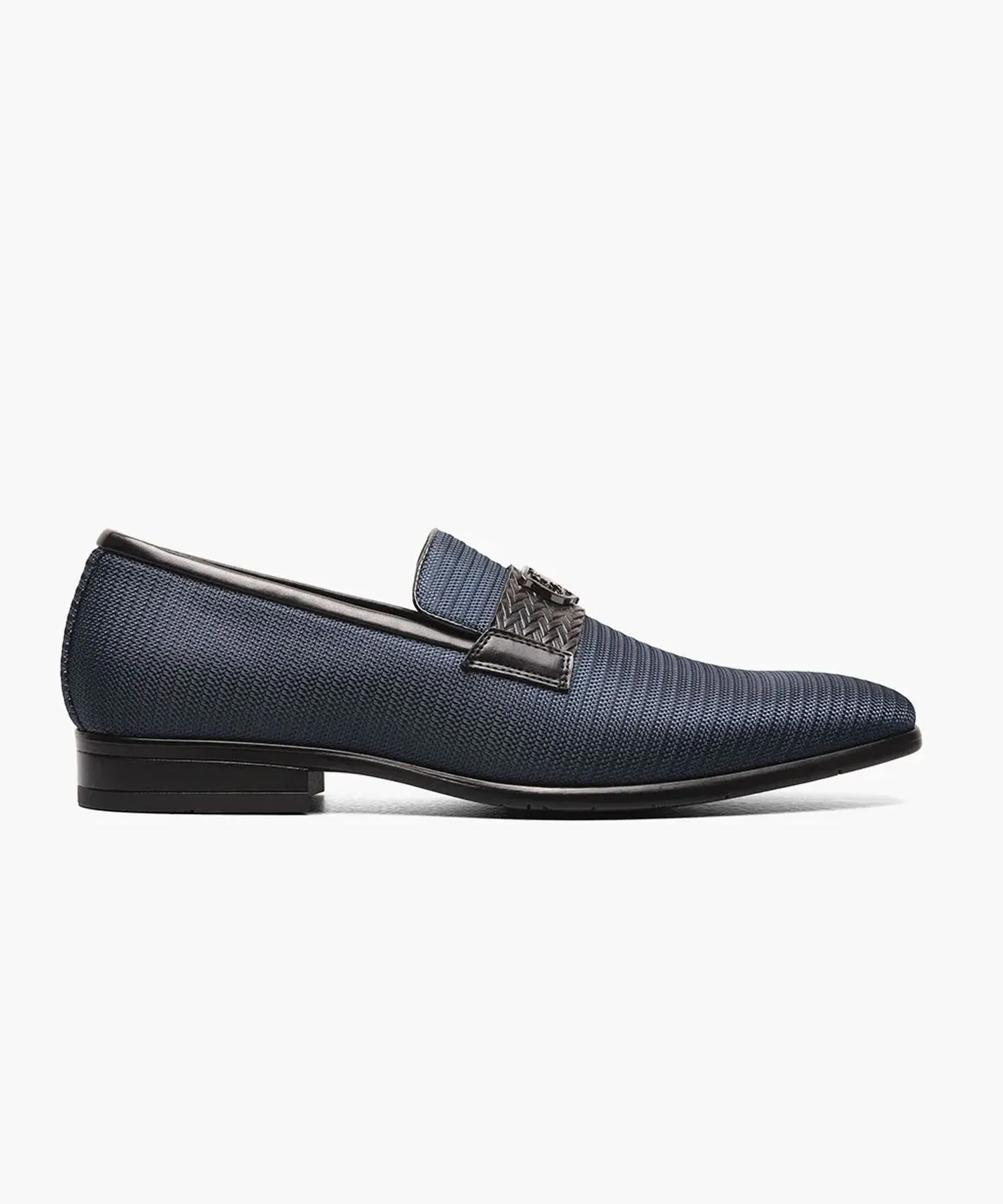 Stacy Adams Tazzi Plain Toe Saddle Ornament Slip On Shoe - Navy