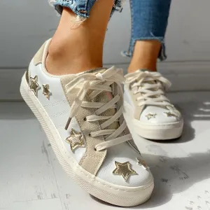 Star Design Casual Lace-Up Sneakers