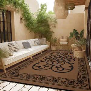 STRICKLANDHOME Outdoor Rug , Reversible Plastic Straw Rug for Patio, Waterproof Large Outdoor Carpet for RV, Patio, Camping, Backyard, Deck, Picnic, Beach