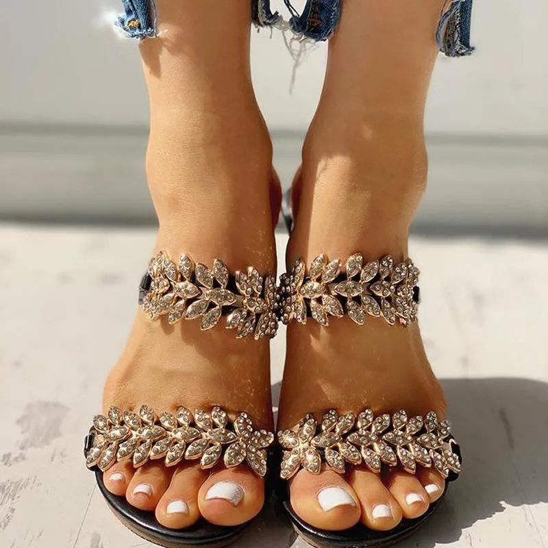 Studded Double Buckle Sandals