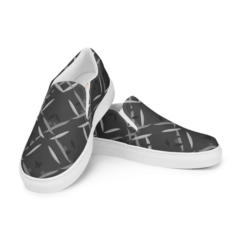 Stylish Black Men's Slip Canvas Shoes that Stand