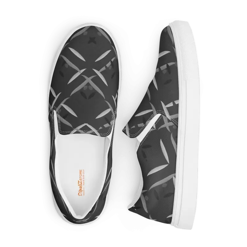 Stylish Black Men's Slip Canvas Shoes that Stand