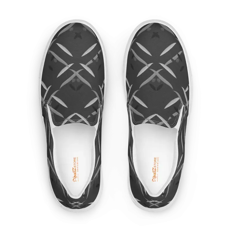 Stylish Black Men's Slip Canvas Shoes that Stand