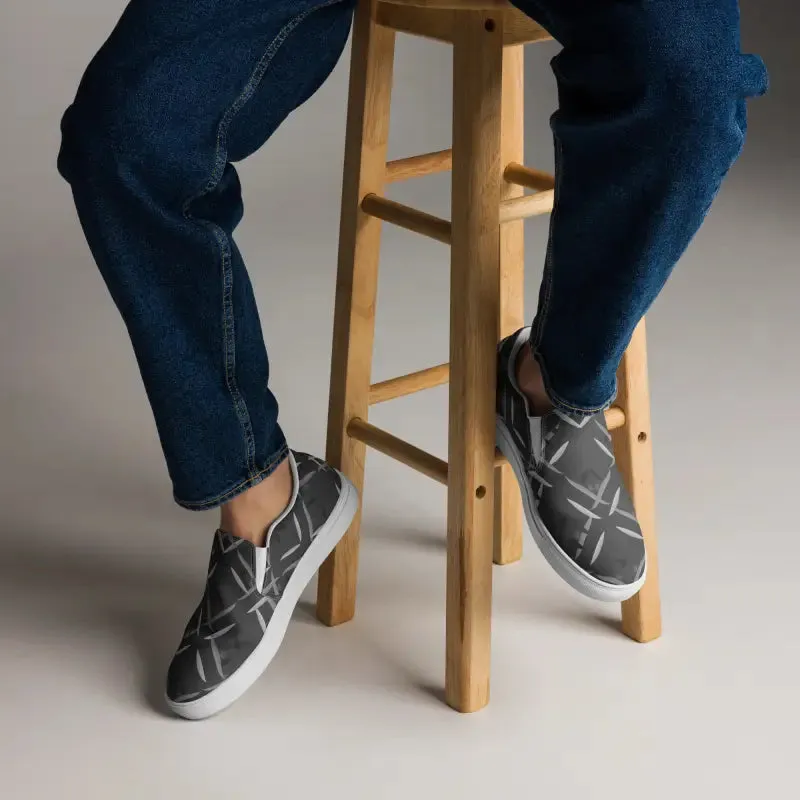 Stylish Black Men's Slip Canvas Shoes that Stand
