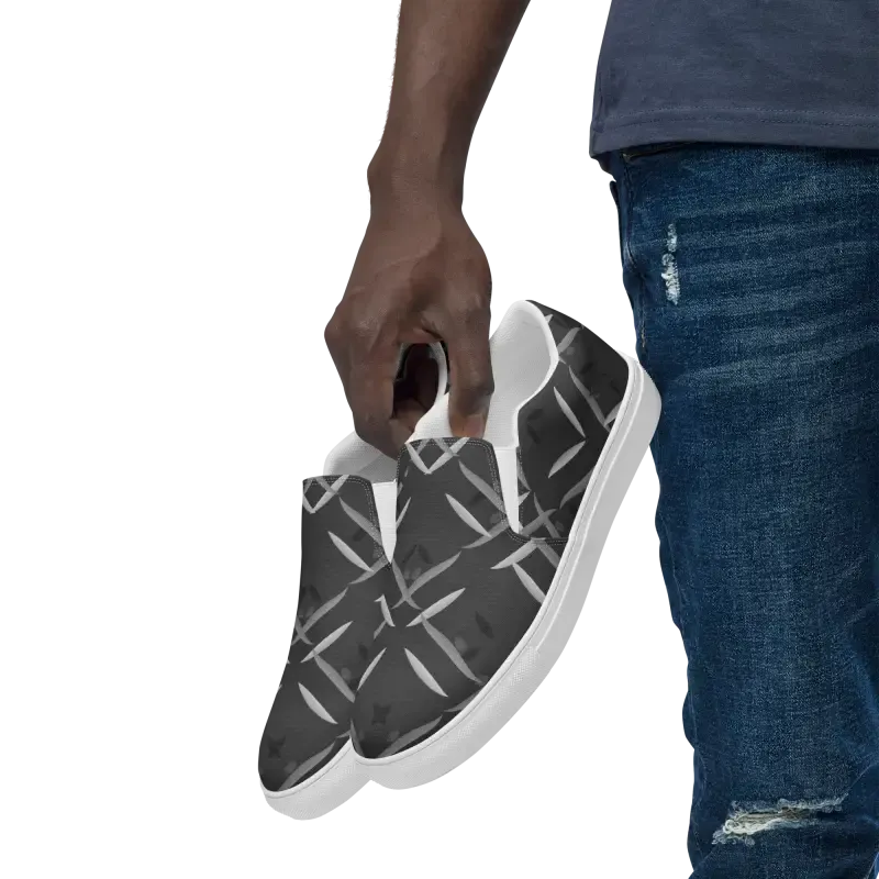 Stylish Black Men's Slip Canvas Shoes that Stand