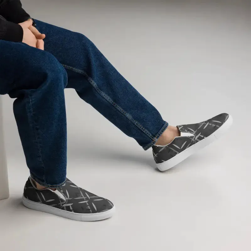 Stylish Black Men's Slip Canvas Shoes that Stand