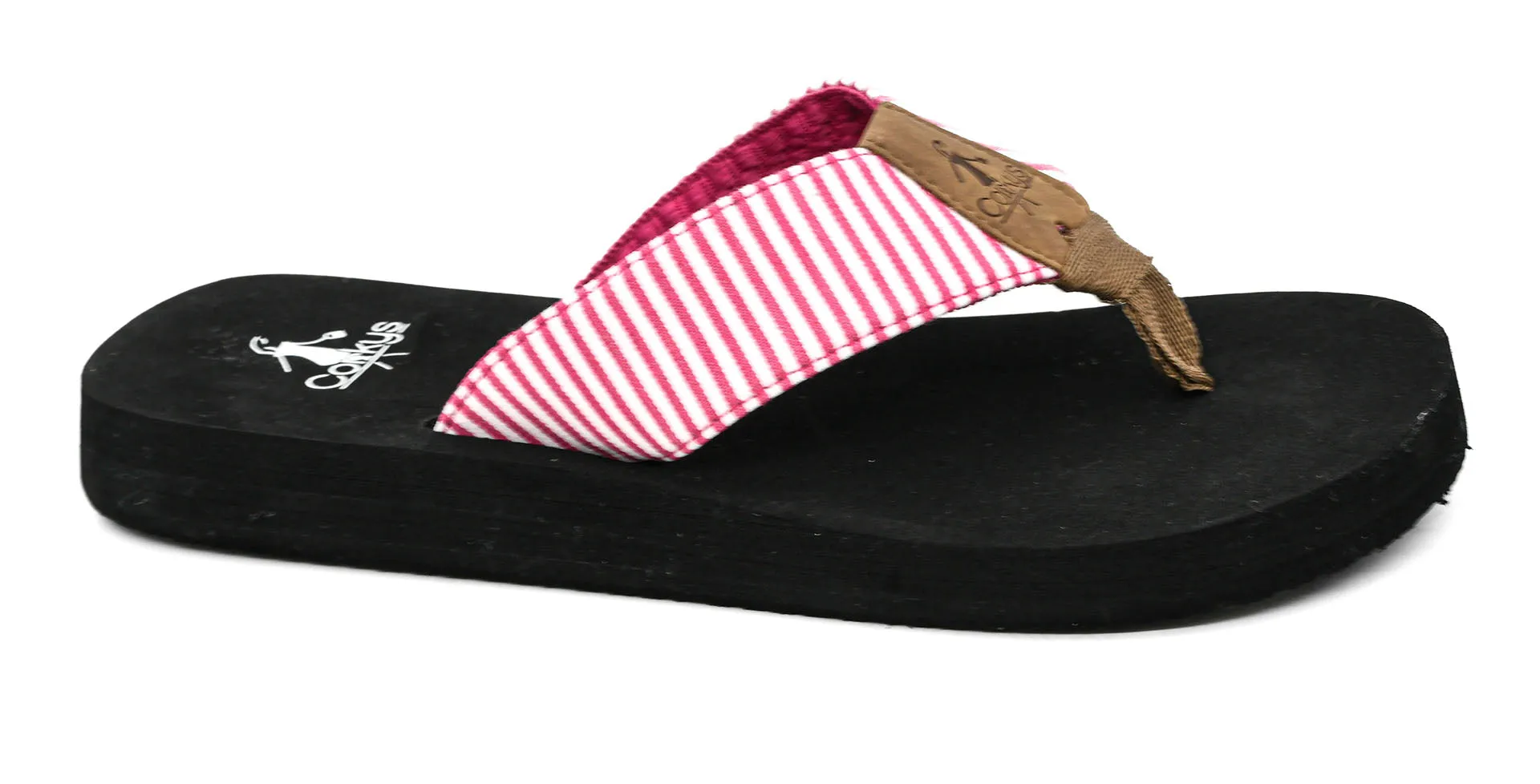 Summer Break by Corkys - Pink White Stripe