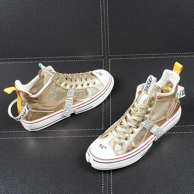 Summer Men high tops Breathable cool flats thick bottom Shoes skateboard Man Trending Leisure Shoes web celebrity zapatos hombre