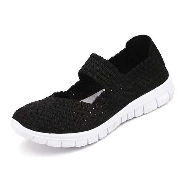 Summer Women's Breathable Walking Running Sport Women Woven Shoes