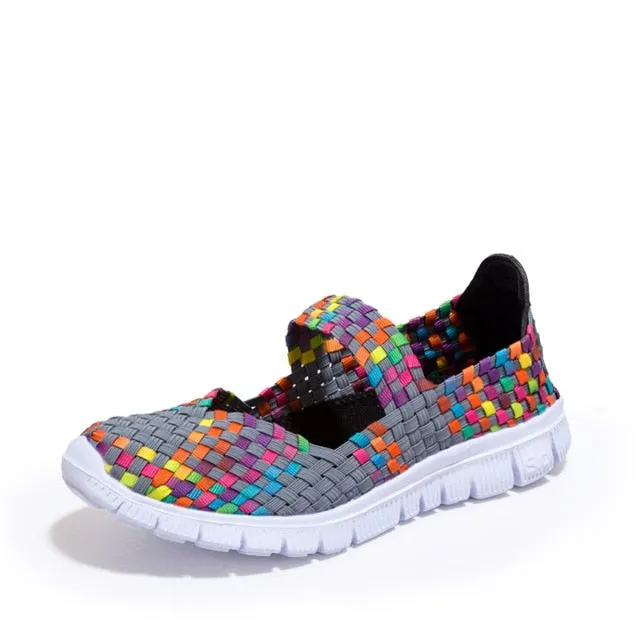 Summer Women's Breathable Walking Running Sport Women Woven Shoes
