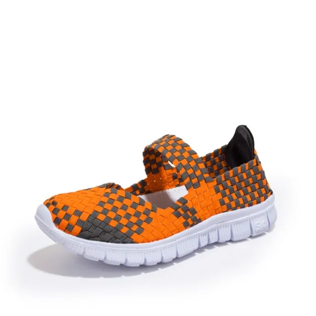 Summer Women's Breathable Walking Running Sport Women Woven Shoes