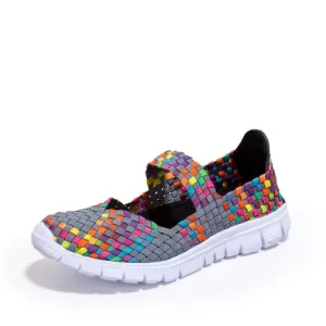 Summer Women's Breathable Walking Running Sport Women Woven Shoes