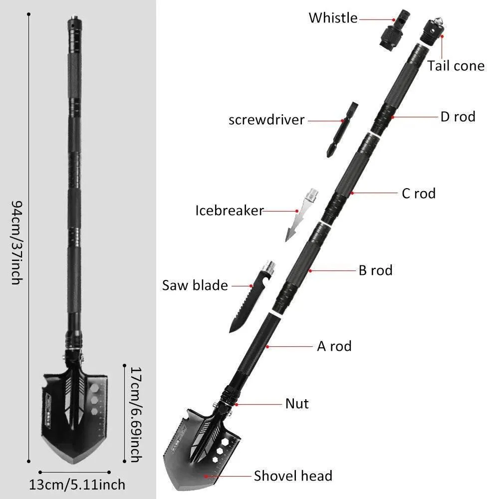 Tactical Multi-Tool Shovel Kit - All-Terrain Survival Gear