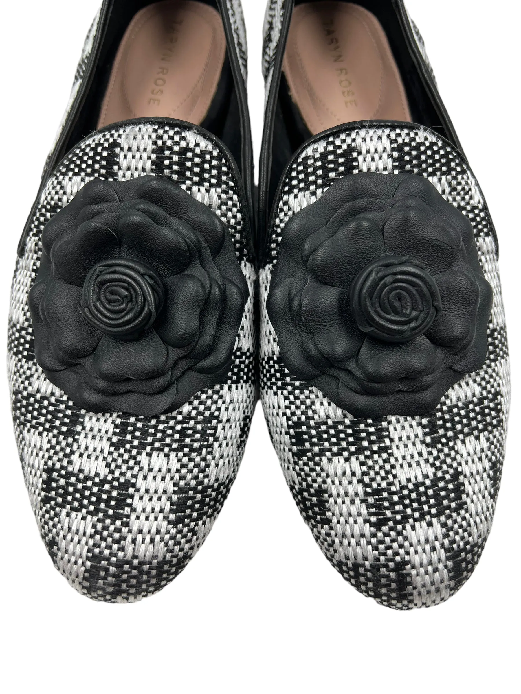 Taryn Rose Size 8 Black & White Plaid Brigitta Flats