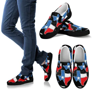 Texas Flag Women's Slip-Ons With Black Soles