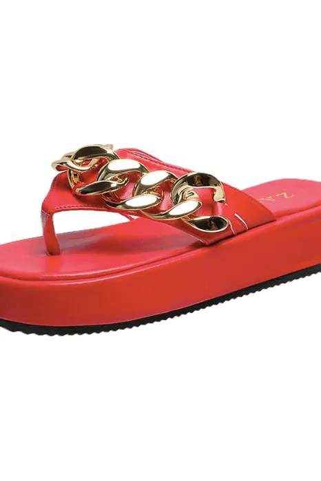 Thick-soled chain sandals