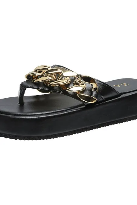 Thick-soled chain sandals