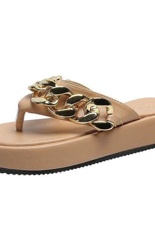 Thick-soled chain sandals