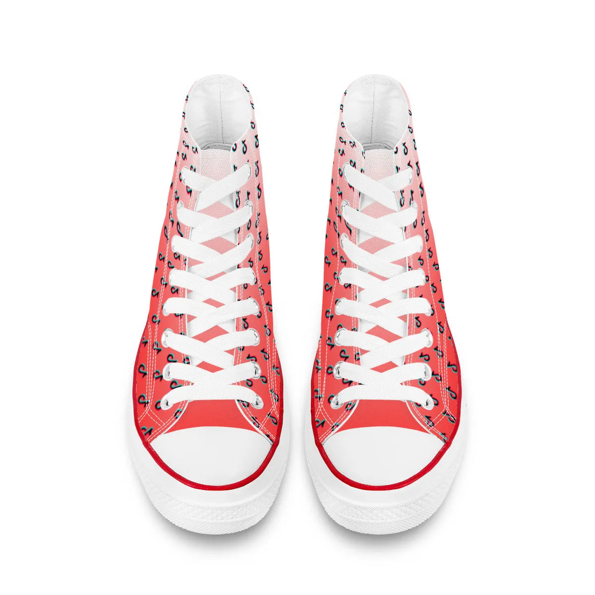 TikTok High Top Canvas Shoes - Red TikTok Sneakers