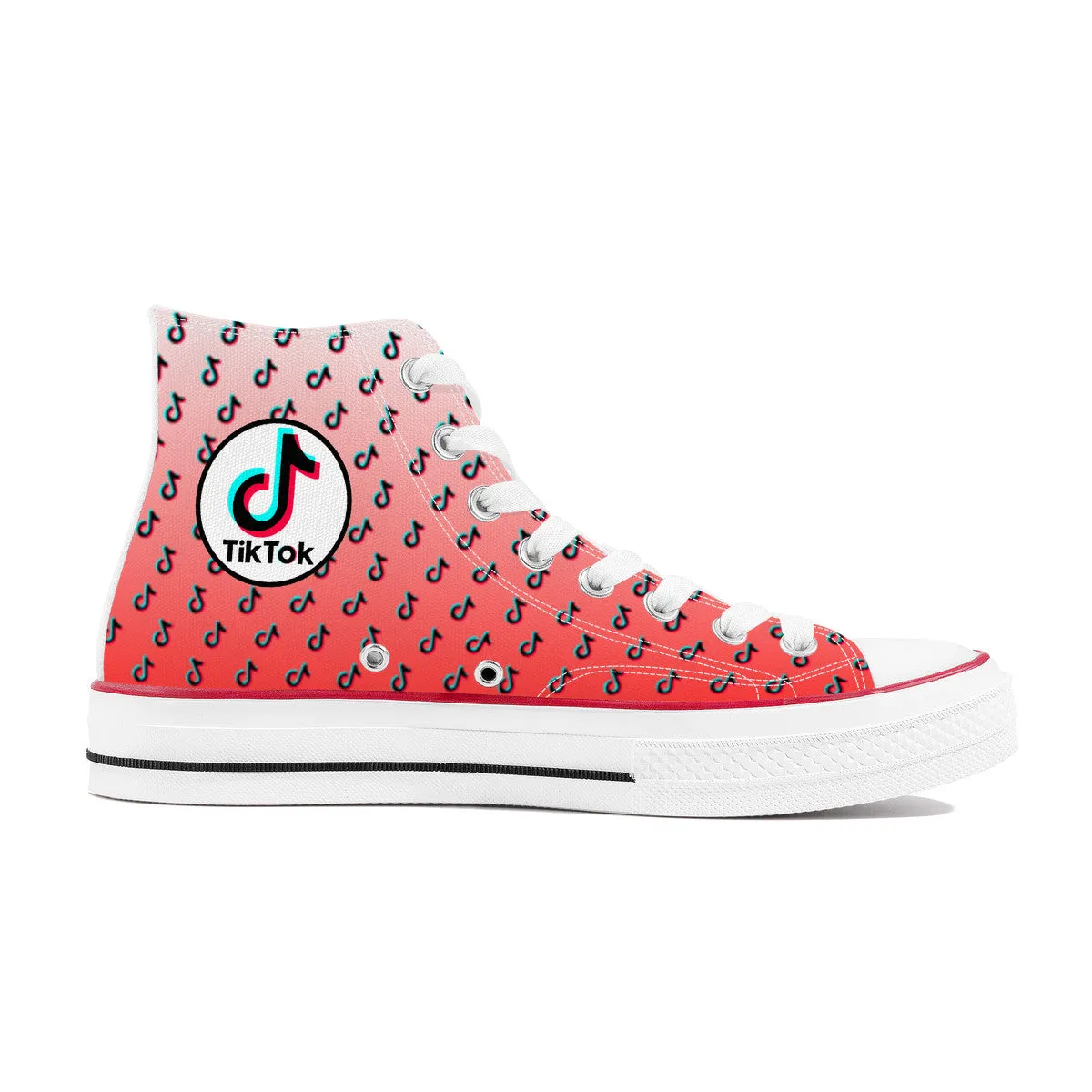 TikTok High Top Canvas Shoes - Red TikTok Sneakers