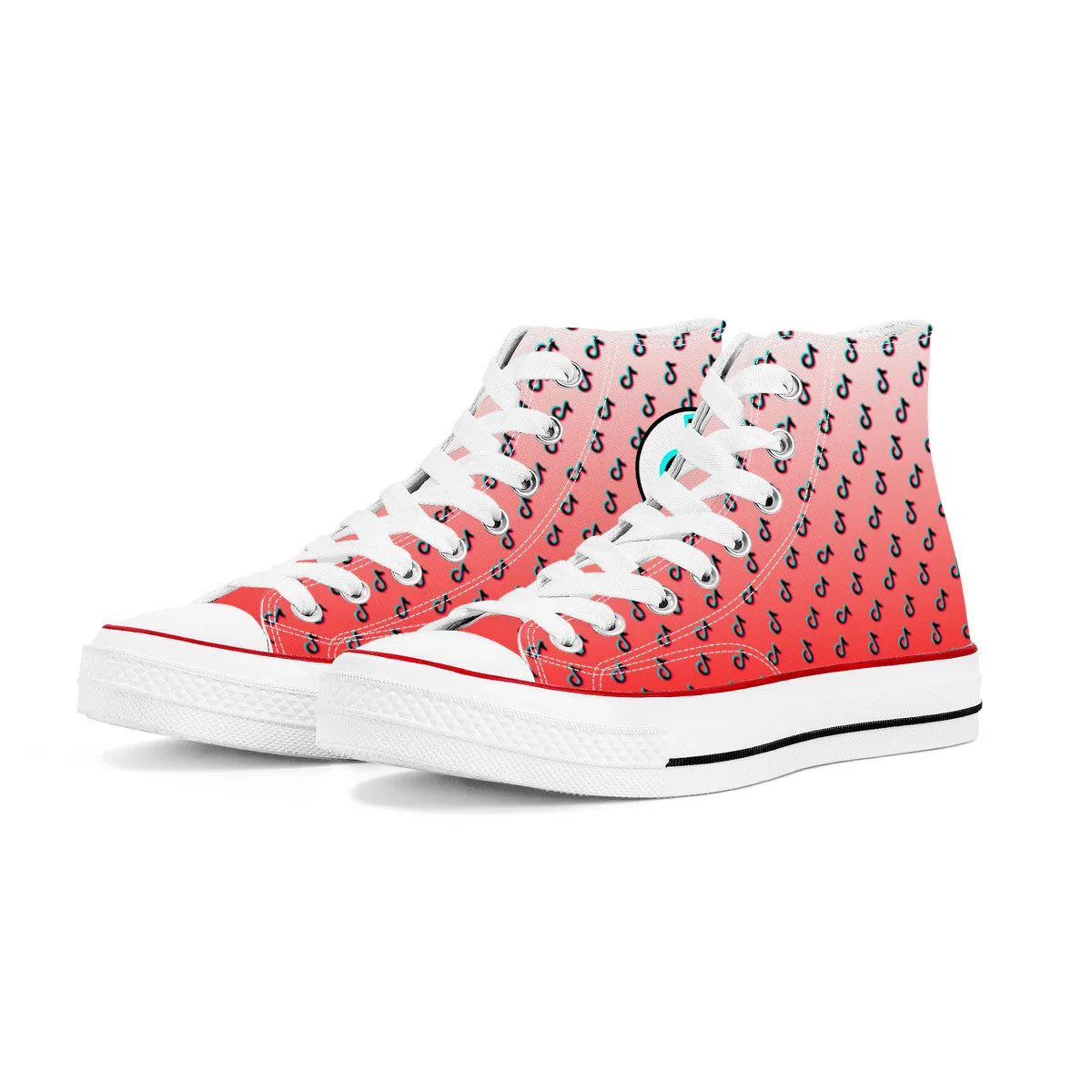 TikTok High Top Canvas Shoes - Red TikTok Sneakers