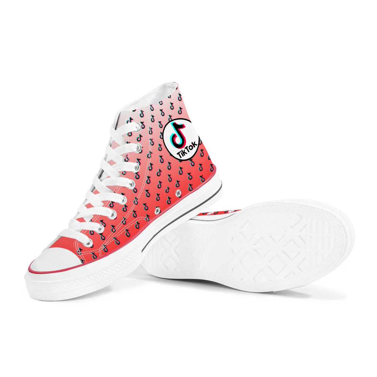 TikTok High Top Canvas Shoes - Red TikTok Sneakers