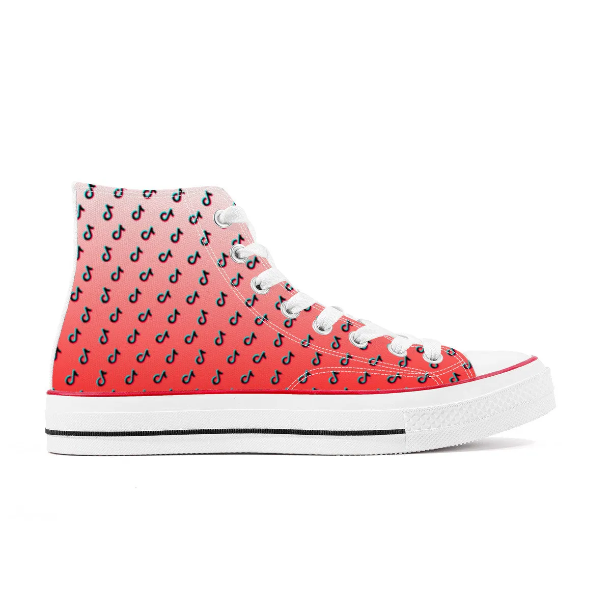 TikTok High Top Canvas Shoes - Red TikTok Sneakers