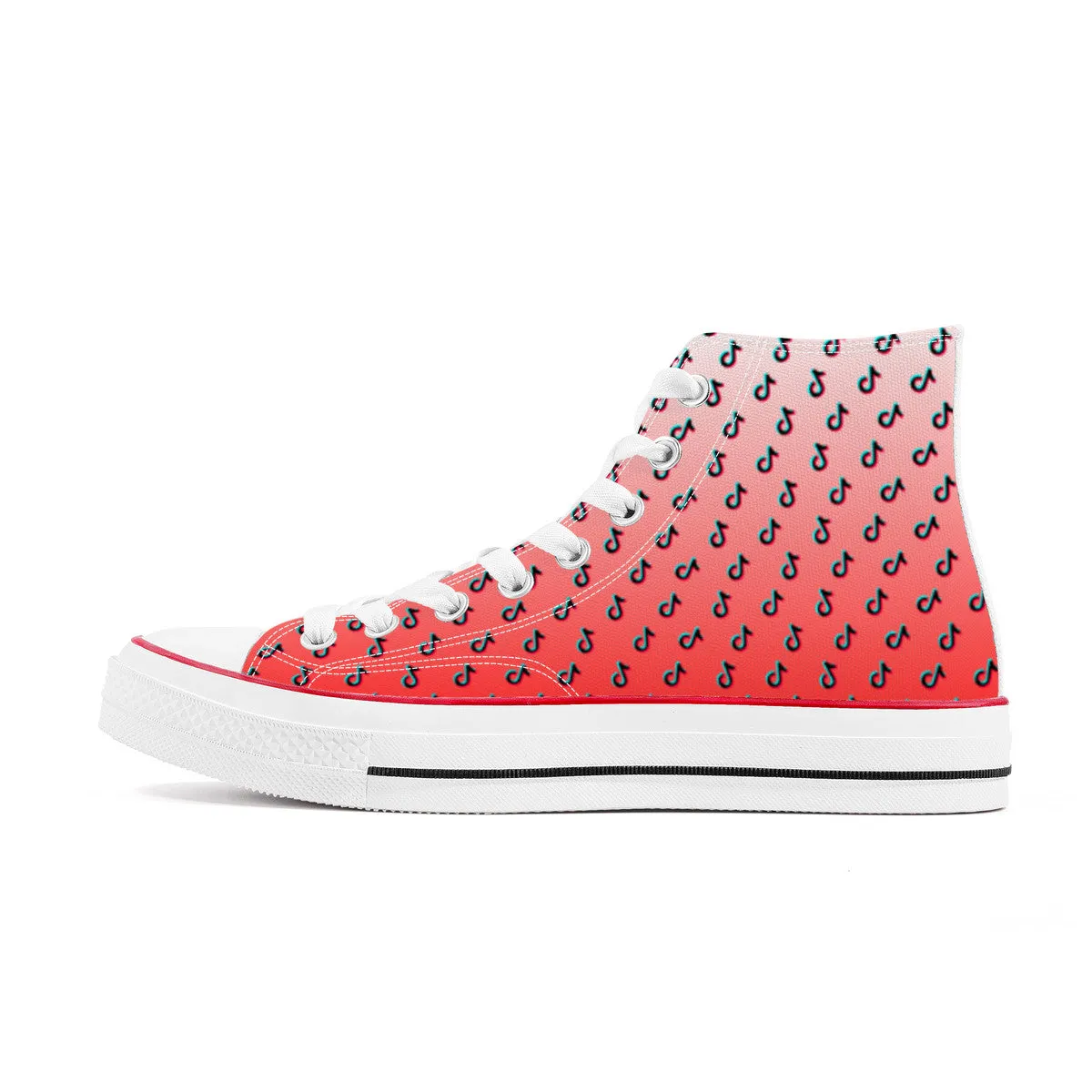 TikTok High Top Canvas Shoes - Red TikTok Sneakers