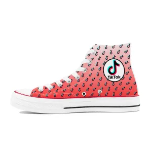 TikTok High Top Canvas Shoes - Red TikTok Sneakers